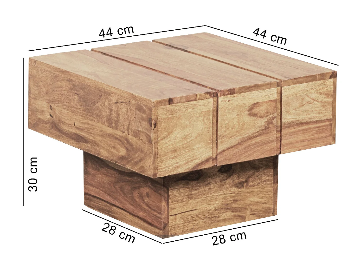 table d'appoint table de salon en bois d'acacia massif 44 x 44 x 30 cm table basse maison de