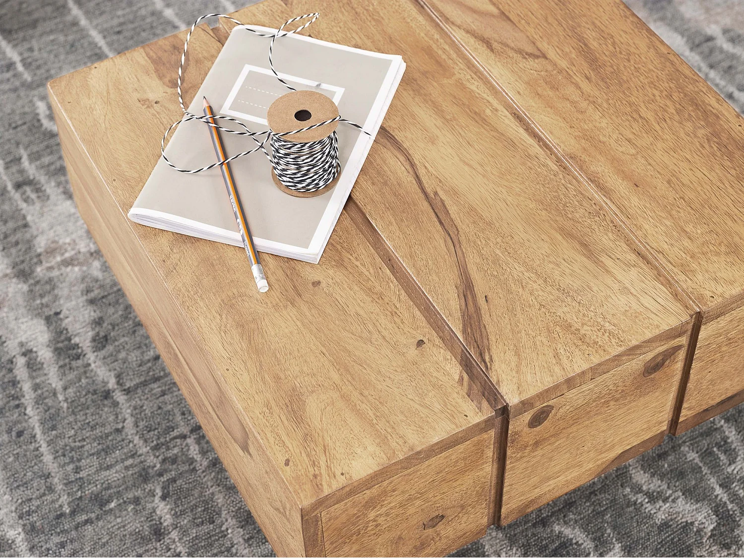 table d'appoint table de salon en bois d'acacia massif 44 x 44 x 30 cm table basse maison de