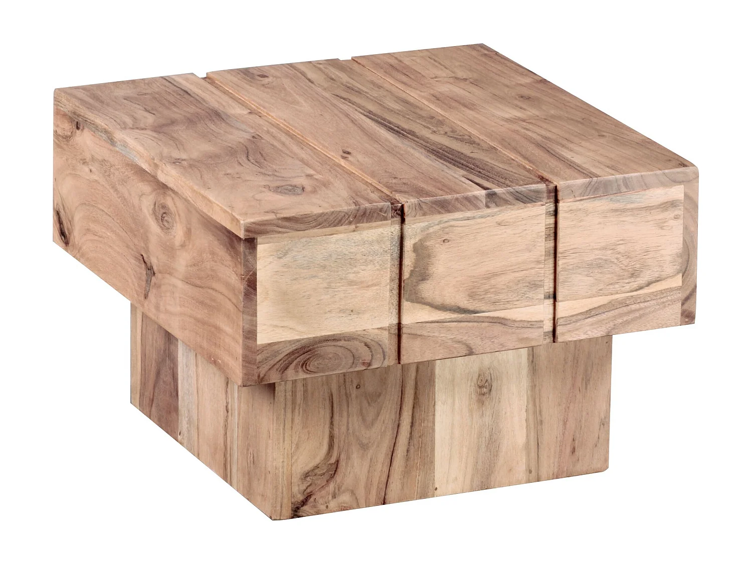 table d'appoint table de salon en bois d'acacia massif 44 x 44 x 30 cm table basse maison de
