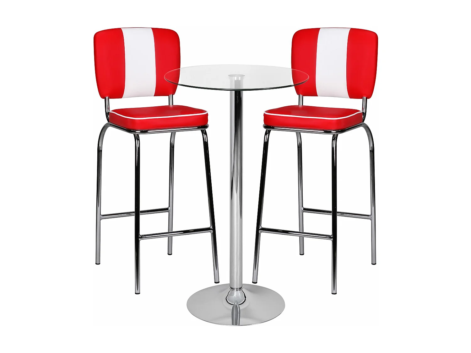 Sky Style - Zamora II Bartafel- Sta tafel- Zilver - Veiligheidsglas tafelblad