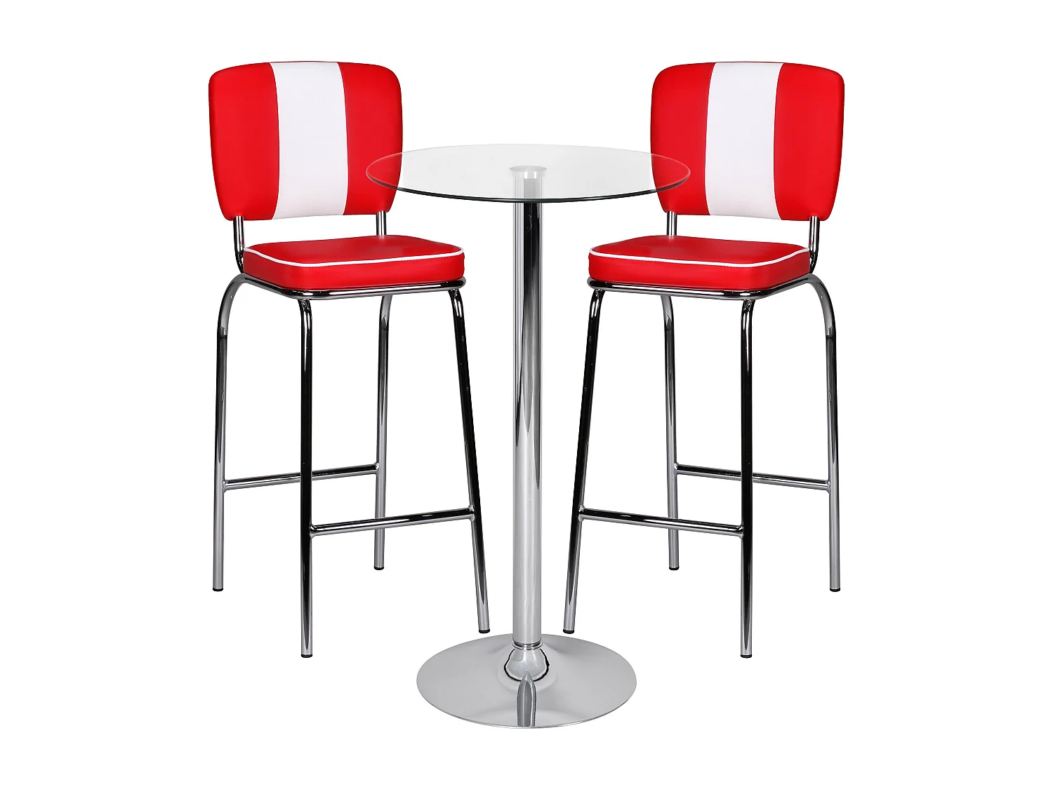 table de bar 60x60x105 cm table de bar ronde table de bistro en verre de sécurité argent | Table