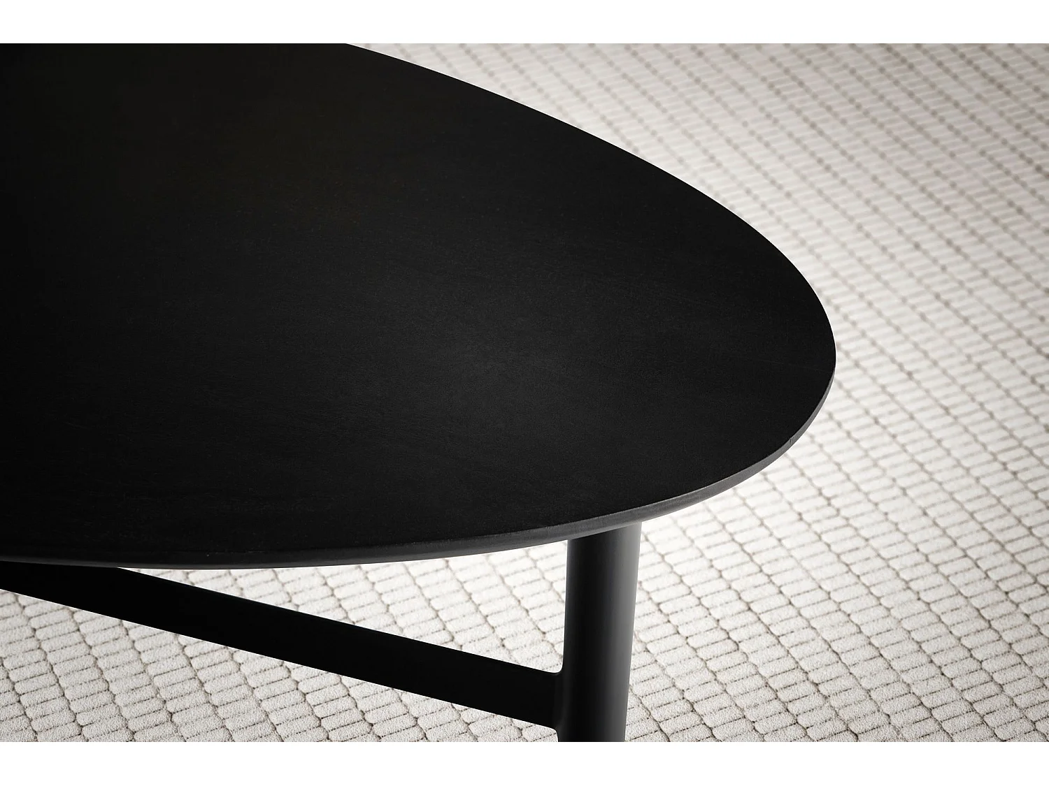 Couchtisch 86x50x37 cm Mango Massivholz / Metall Schwarz Sofatisch, Design Wohnzimmertisch