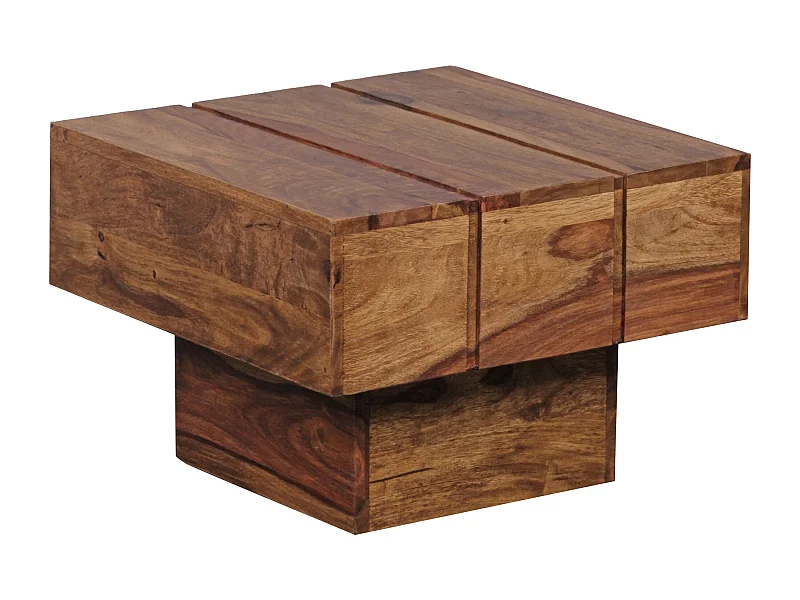 table d'appoint en bois massif Sheesham table de salon 44 x 44 x 30 cm table basse maison de
