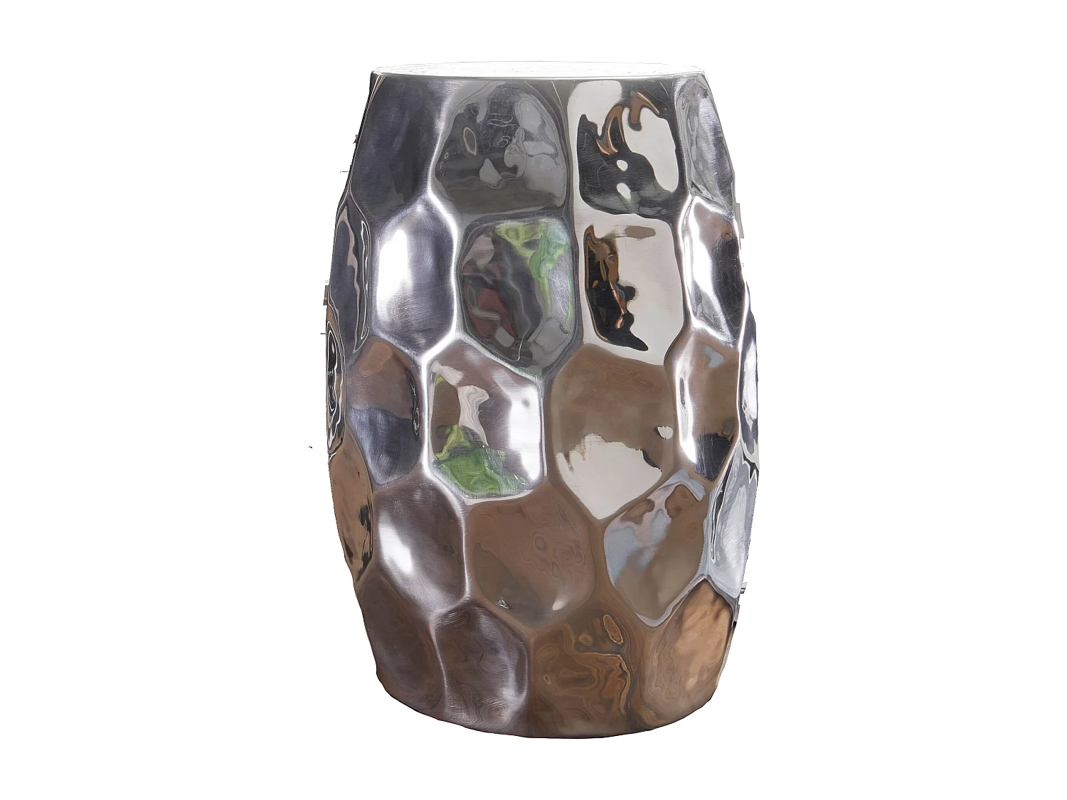 table d'appoint JADA 30x47x30cm table d'argent en aluminium oriental rond | Petite Hammerschlag