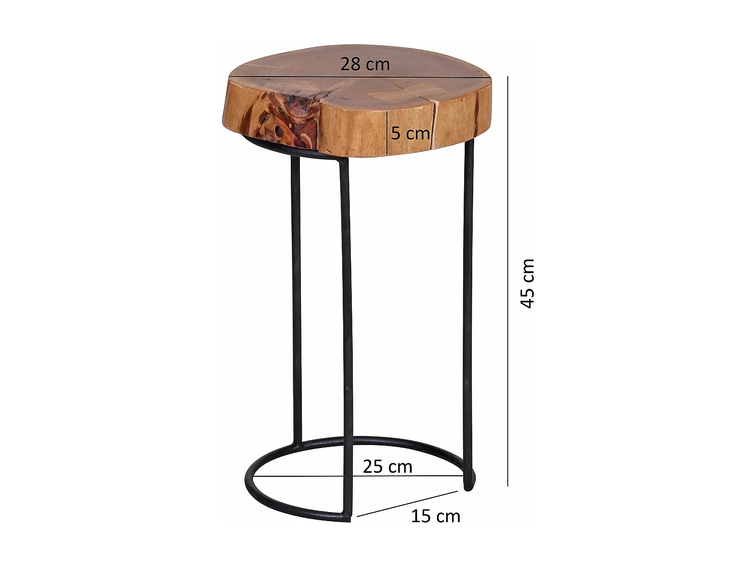 Gate39 - Akola 28 x 28 Bijzettafel Rond - Bruin