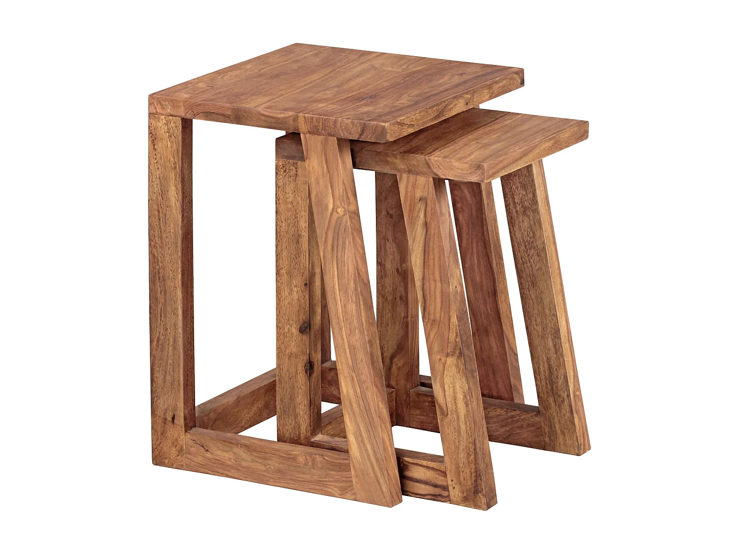 Set van 2 Side massief hout Sheesham ontwerp lounge tafel plein nachtkastje zetten landelijke stijl