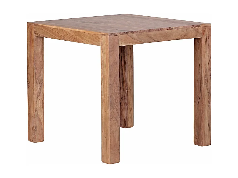 eettafel MUMBAI massief hout acacia 80 cm eetkamertafel houten tafel design keukentafel landelijke stijl donkerbruin