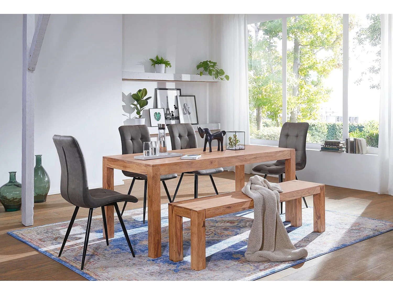 eettafel massief houten acacia 120cm eettafel houten tafel Ontwerp keukentafel landelijke stijl donkerbruin