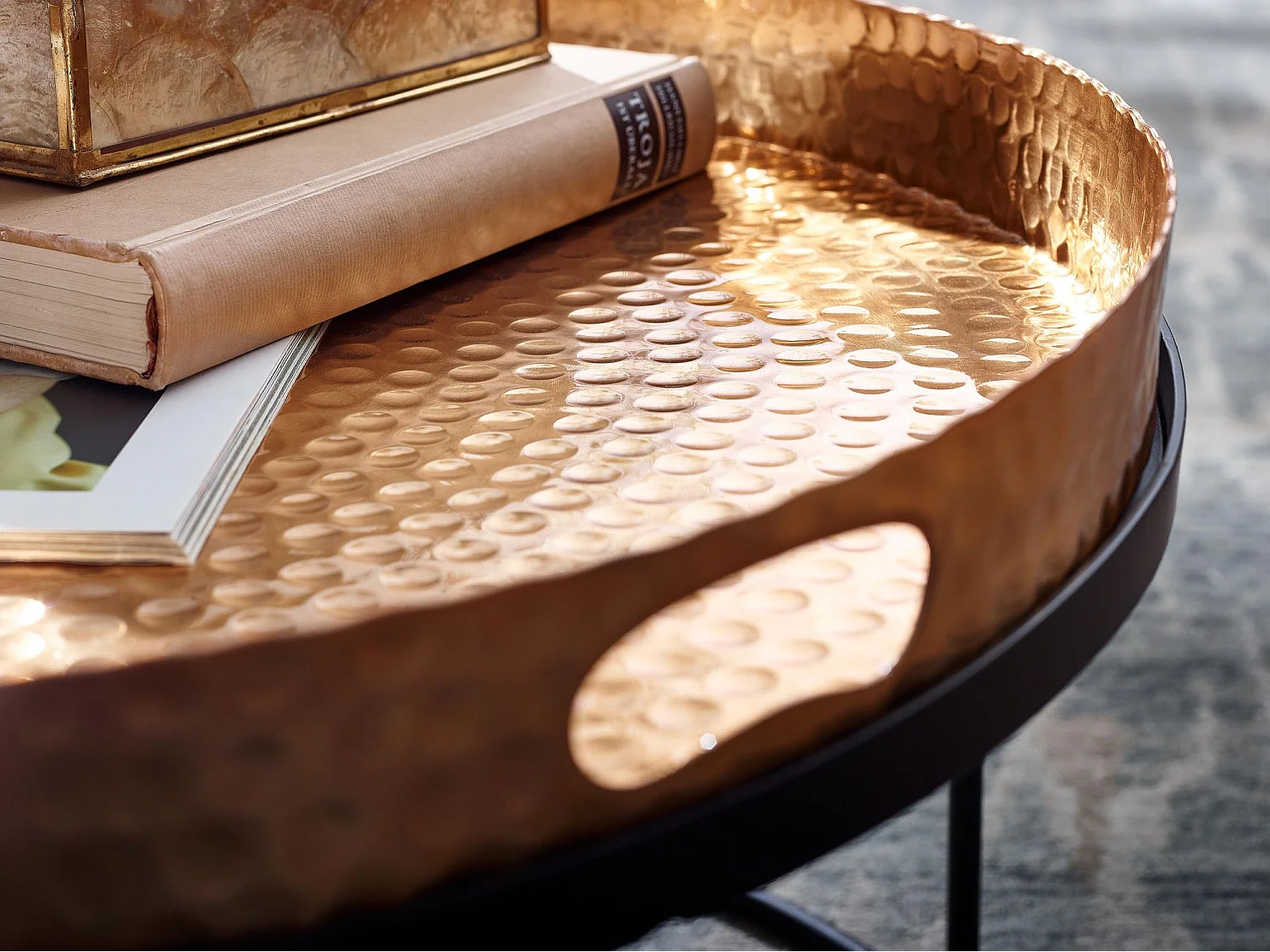 Sky Style- Set di 2 tavolini in rame - oro - tavolino - rotondo - interni moderni