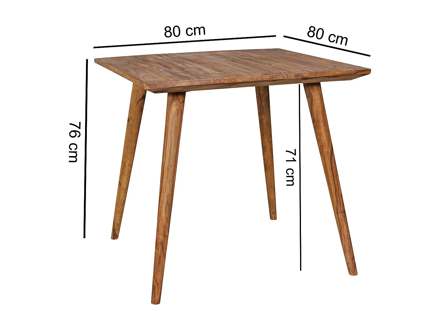 table de salle à manger REPA 80 x 80 x 76 cm Bois massif rustique Sesham | Table à manger maison