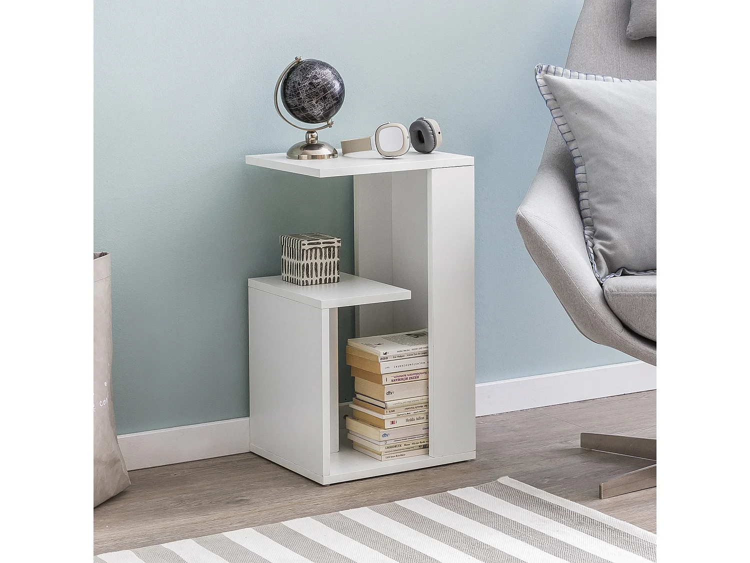 table d'appoint WL5.696 35x29,5x60 cm en bois blanc Design Canapé Cantilever | Table basse moderne