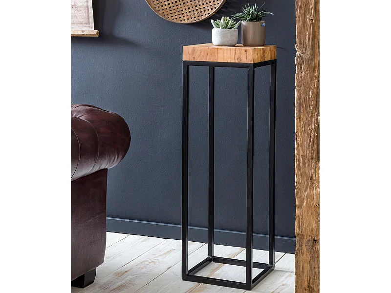 Massief houten tafel - hoge tafel - Hoge Bijzettafel - Industrieel