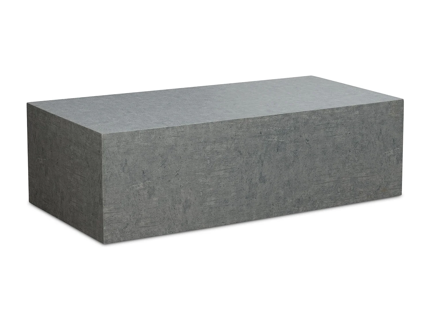 Couchtisch MONOBLOC 100x50x30 cm in Beton-Optik Grau, Design Wohnzimmertisch Cube Rechteckig,