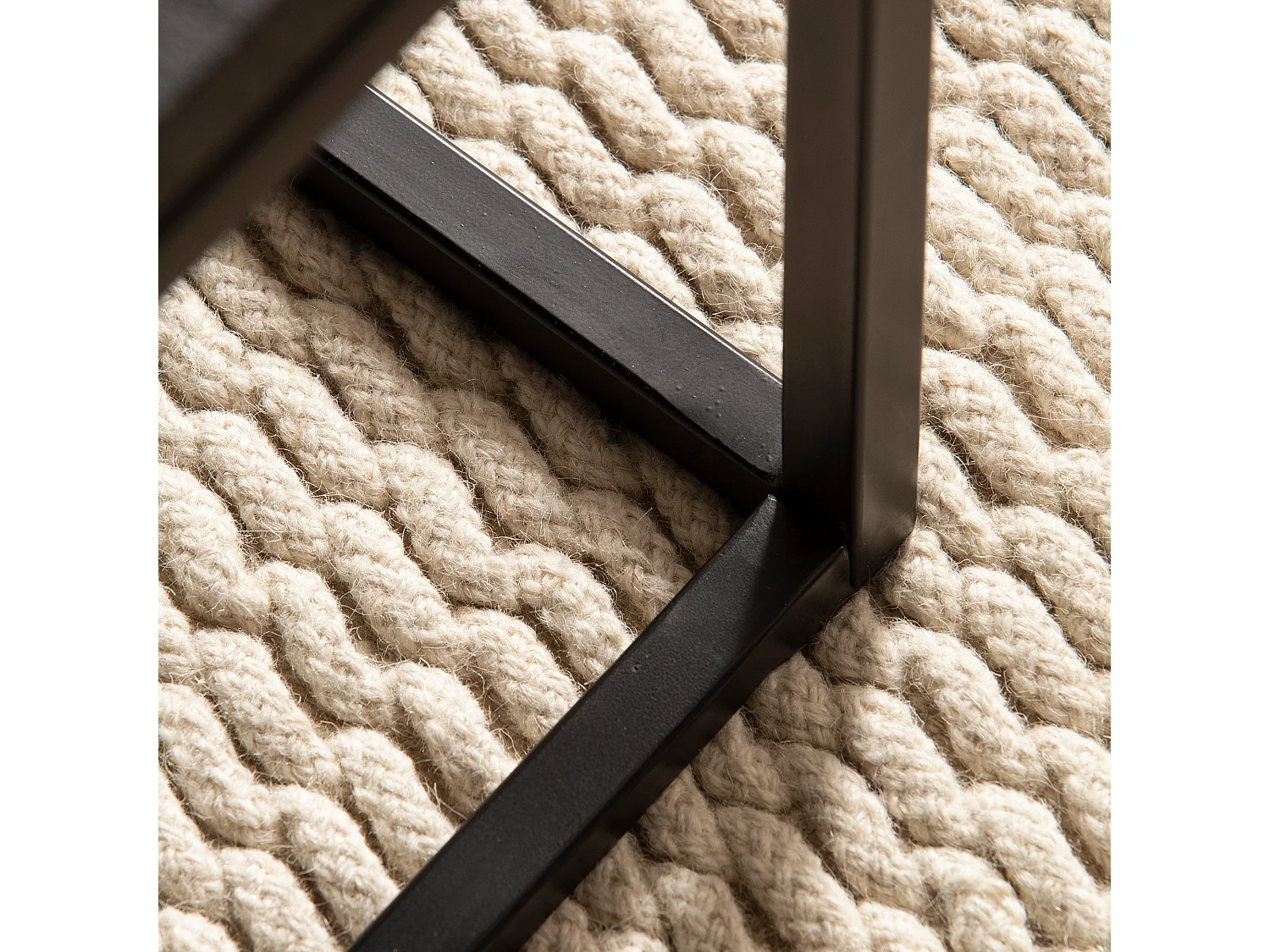 Table Basse de Salon Mango Bois Massif 120x60x40 cm Rectangulaire Noir, Grande Table de Canapé,