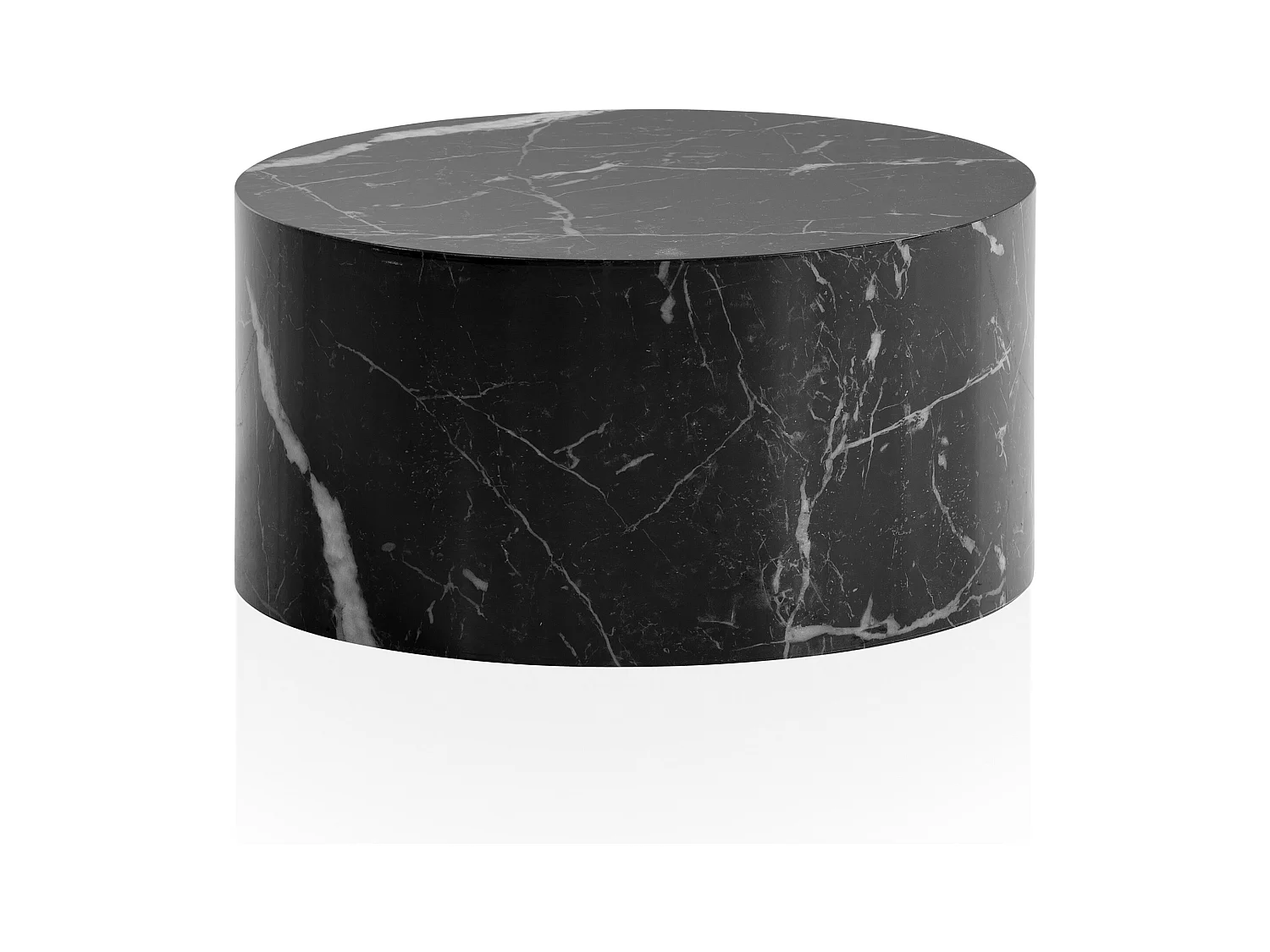 Salontafel MONOBLOC - Zwart hoogglans 60x60x30 cm - Elegante marmerlook