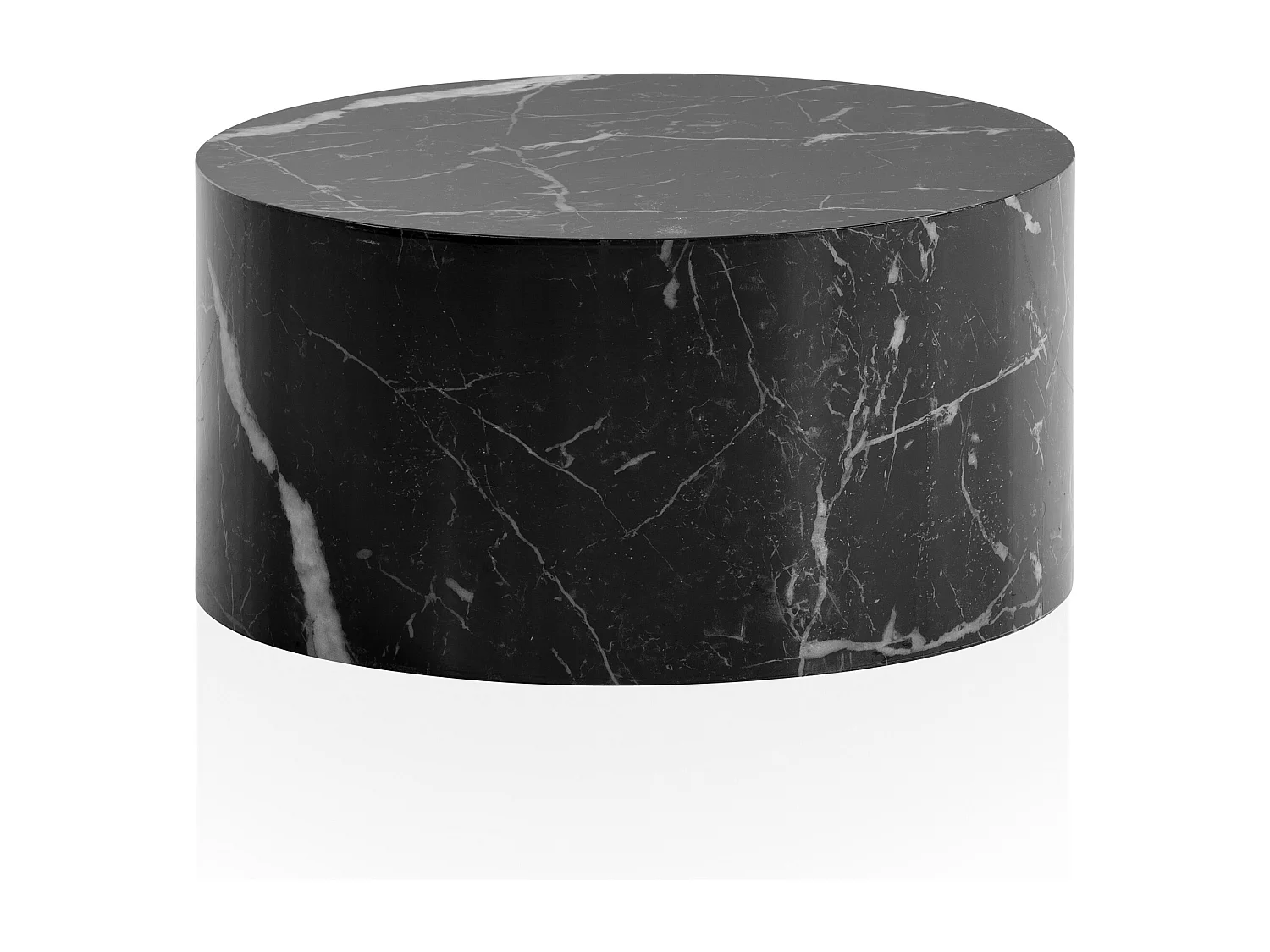 Salontafel MONOBLOC - Zwart hoogglans 60x60x30 cm - Elegante marmerlook