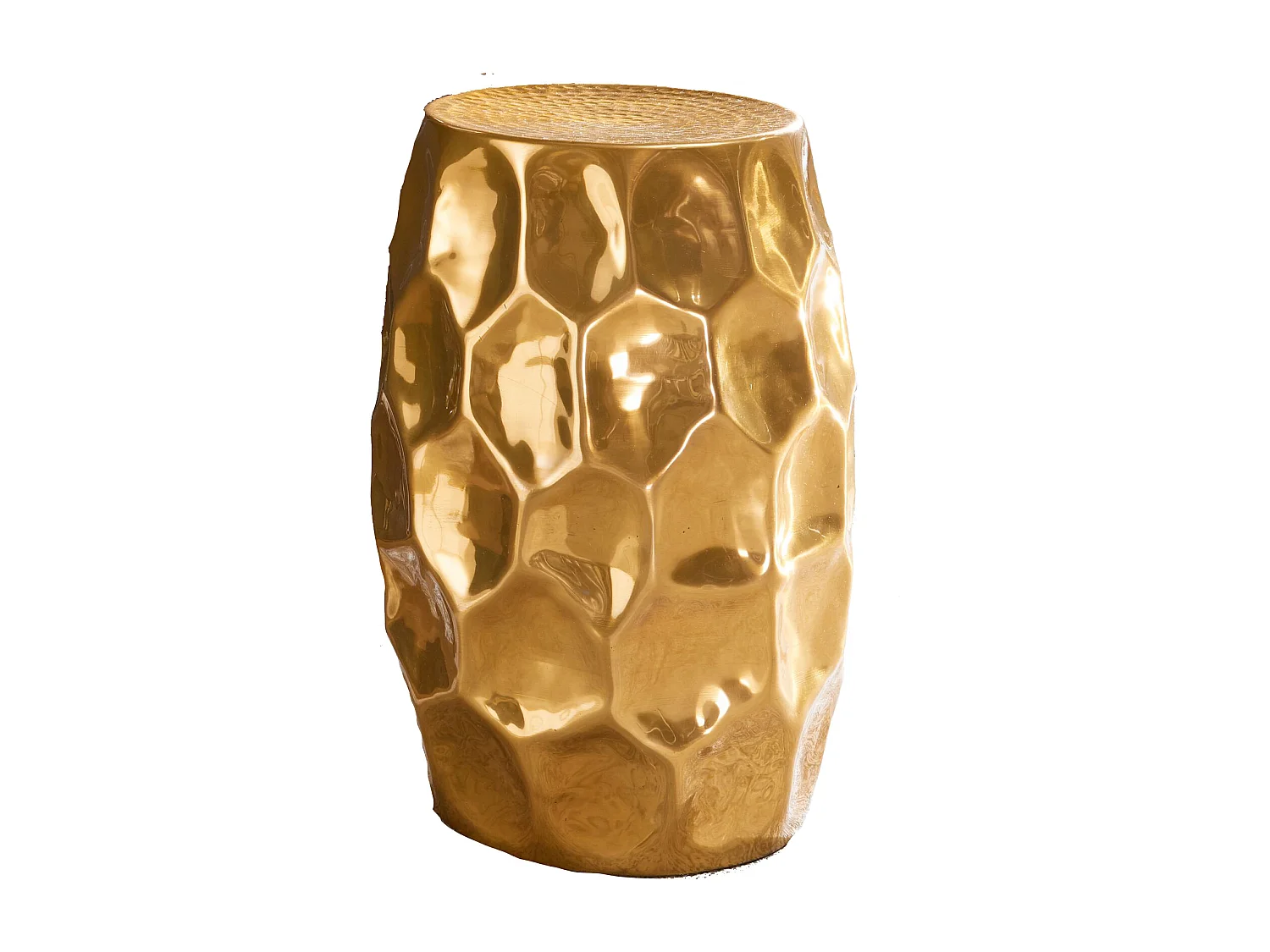table d'appoint JADA 30x47x30cm aluminium or table orientale ronde | Petite Hammerschlag
