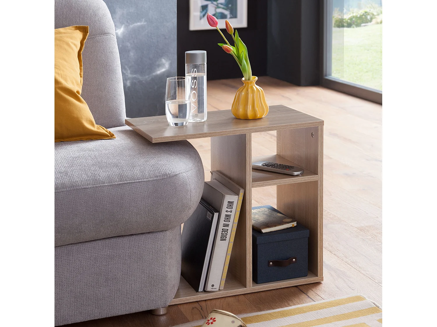 Beistelltisch 50x50x30 cm Holz Sonoma Design Anstelltisch Sofa, Couchtisch klein modern, Kleiner