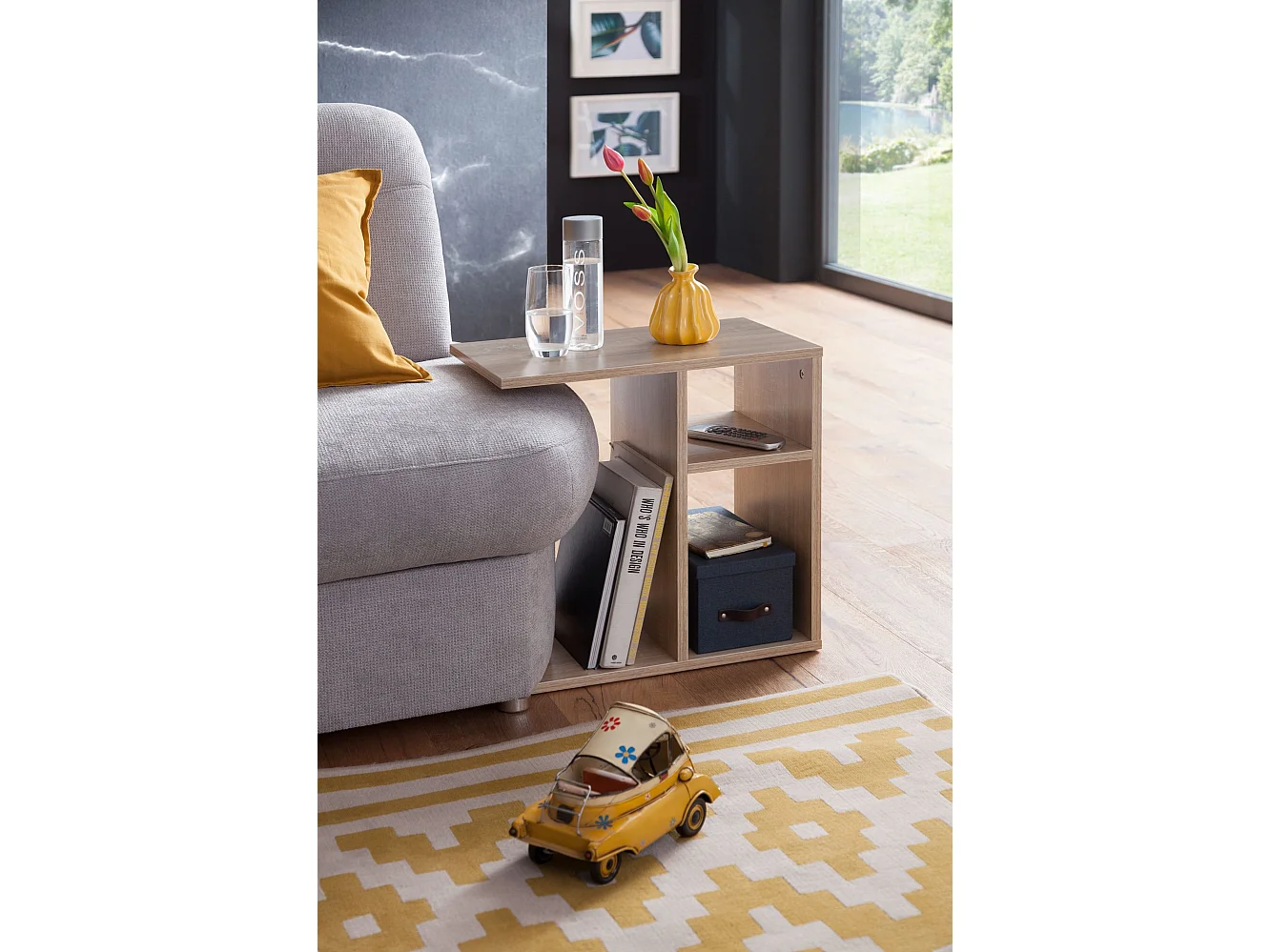 Beistelltisch 50x50x30 cm Holz Sonoma Design Anstelltisch Sofa, Couchtisch klein modern, Kleiner