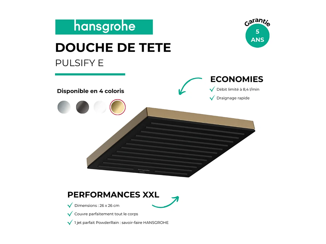 HANSGROHE Pulsify E 260 EcoSmart Ducha fija bronce cepillado