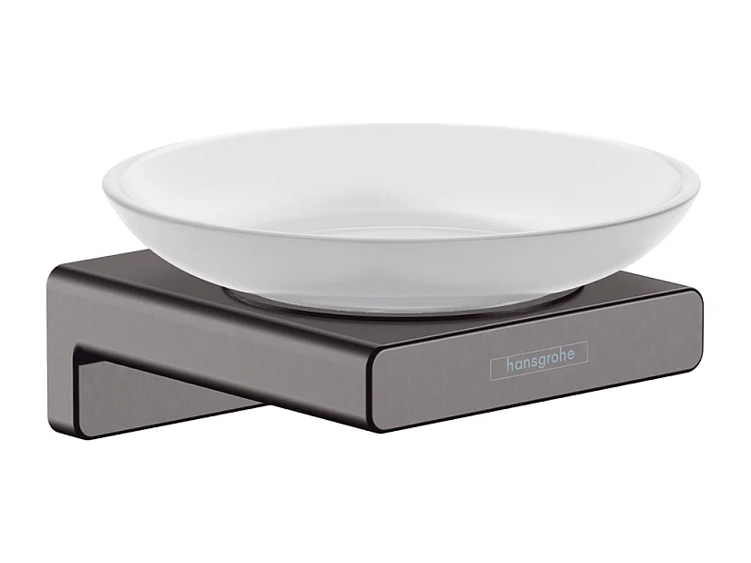 Jabonera negra de cromo cepillado HANSGROHE AddStoris
