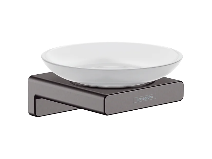 HANSGROHE Porte-savon noir chromé brossé AddStoris