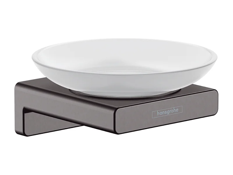 Jabonera negra de cromo cepillado HANSGROHE AddStoris