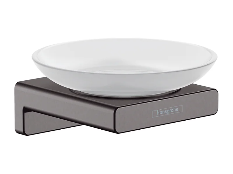Jabonera negra de cromo cepillado HANSGROHE AddStoris