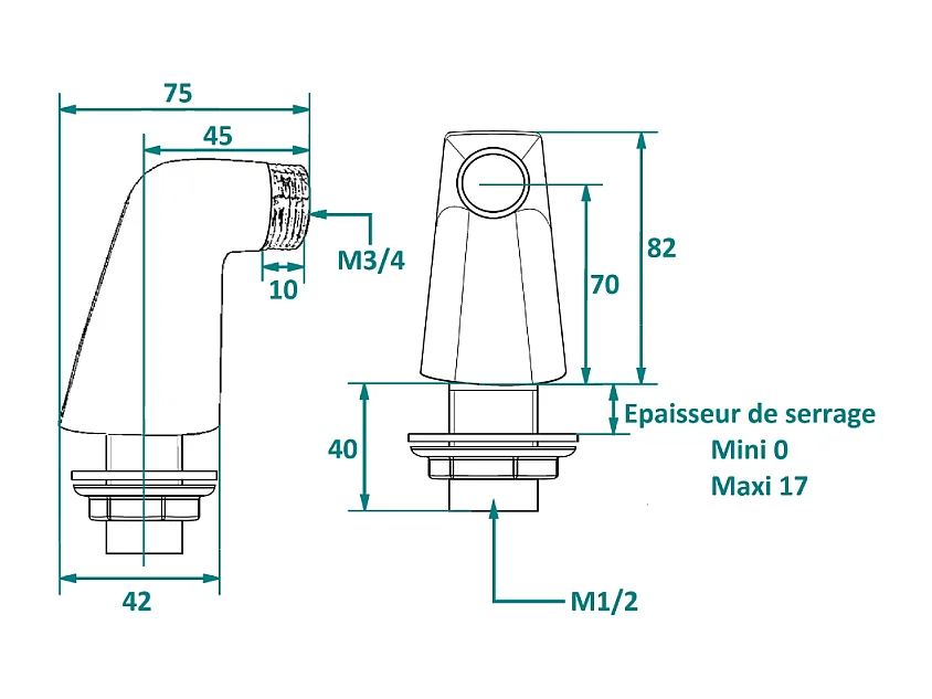 Paire de colonnettes luxe PAINI Noir Mat