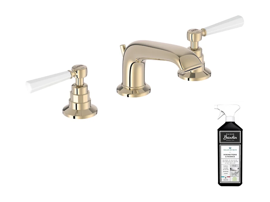 Mélangeur 3 trous JACOB DELAFON Cléo 1889 or beige + nettoyant