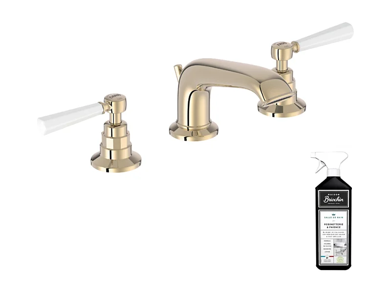 Mélangeur 3 trous JACOB DELAFON Cléo 1889 or beige + nettoyant