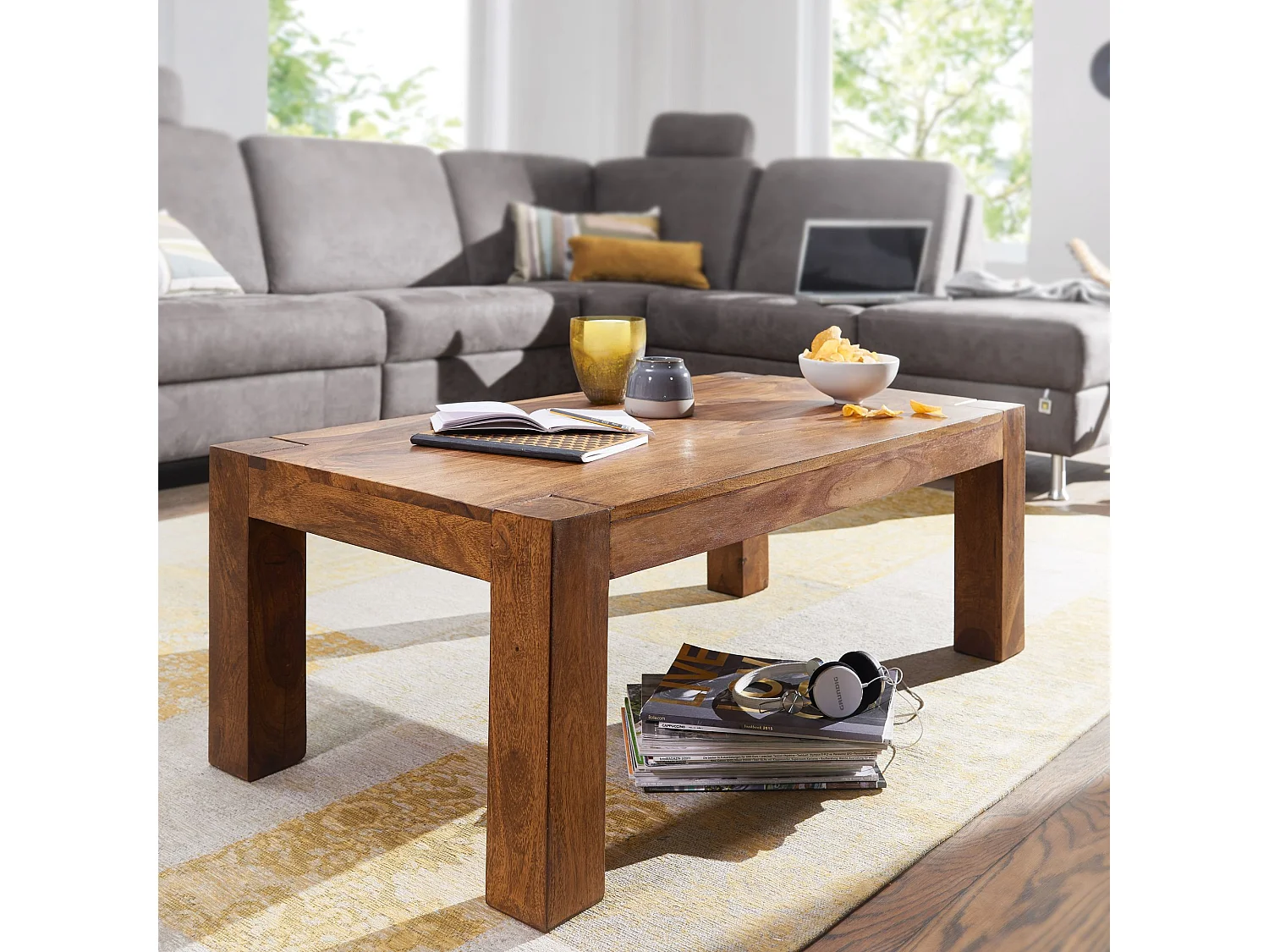 Couchtisch Massiv-Holz Sheesham 110cm breit