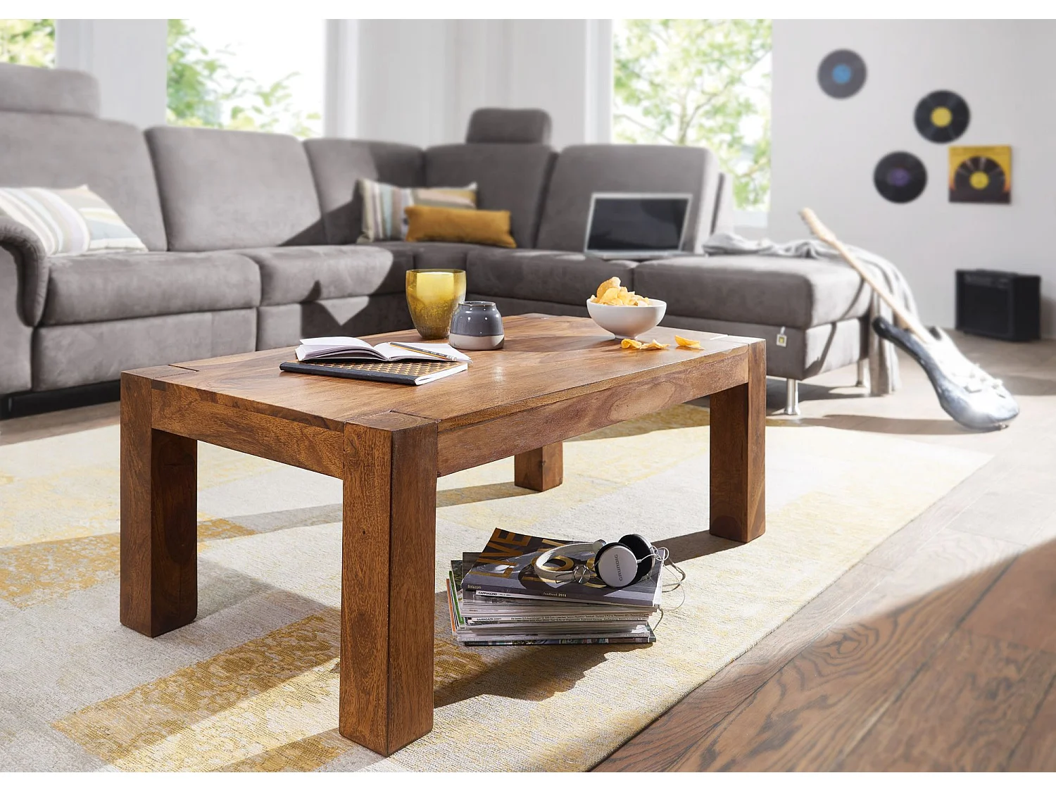 Couchtisch Massiv-Holz Sheesham 110cm breit