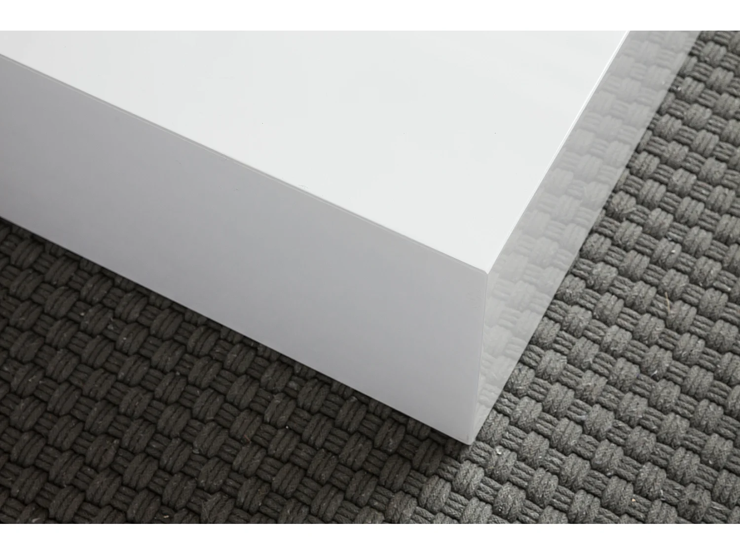 salontafel MONOBLOC 60 x 60 x 30 cm hoogglans MDF wit gelakt | Design woonkamertafel Cube vierkant | Lounge bijzettafel kubusvorm