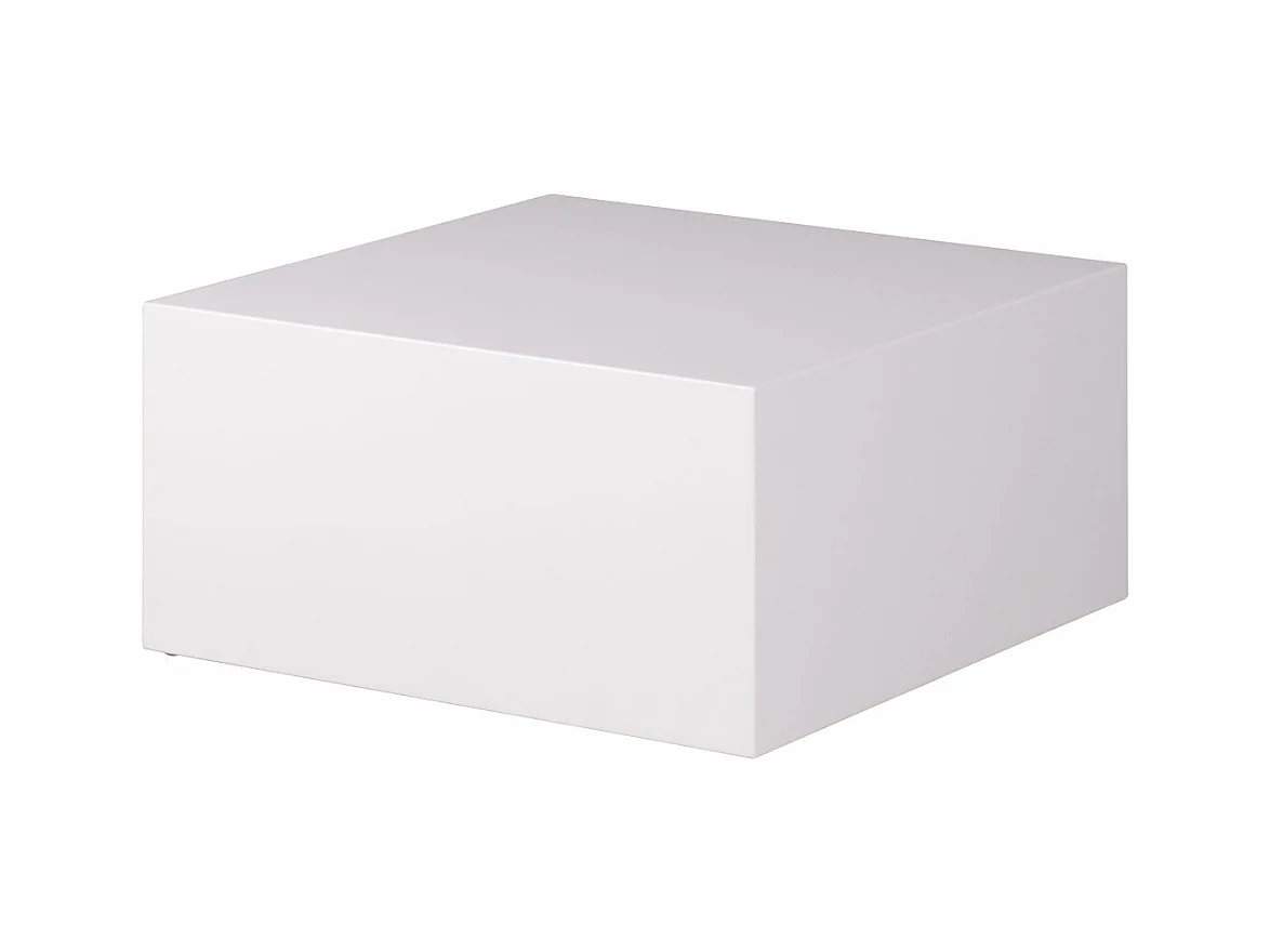 salontafel MONOBLOC 60 x 60 x 30 cm hoogglans MDF wit gelakt | Design woonkamertafel Cube vierkant | Lounge bijzettafel kubusvorm