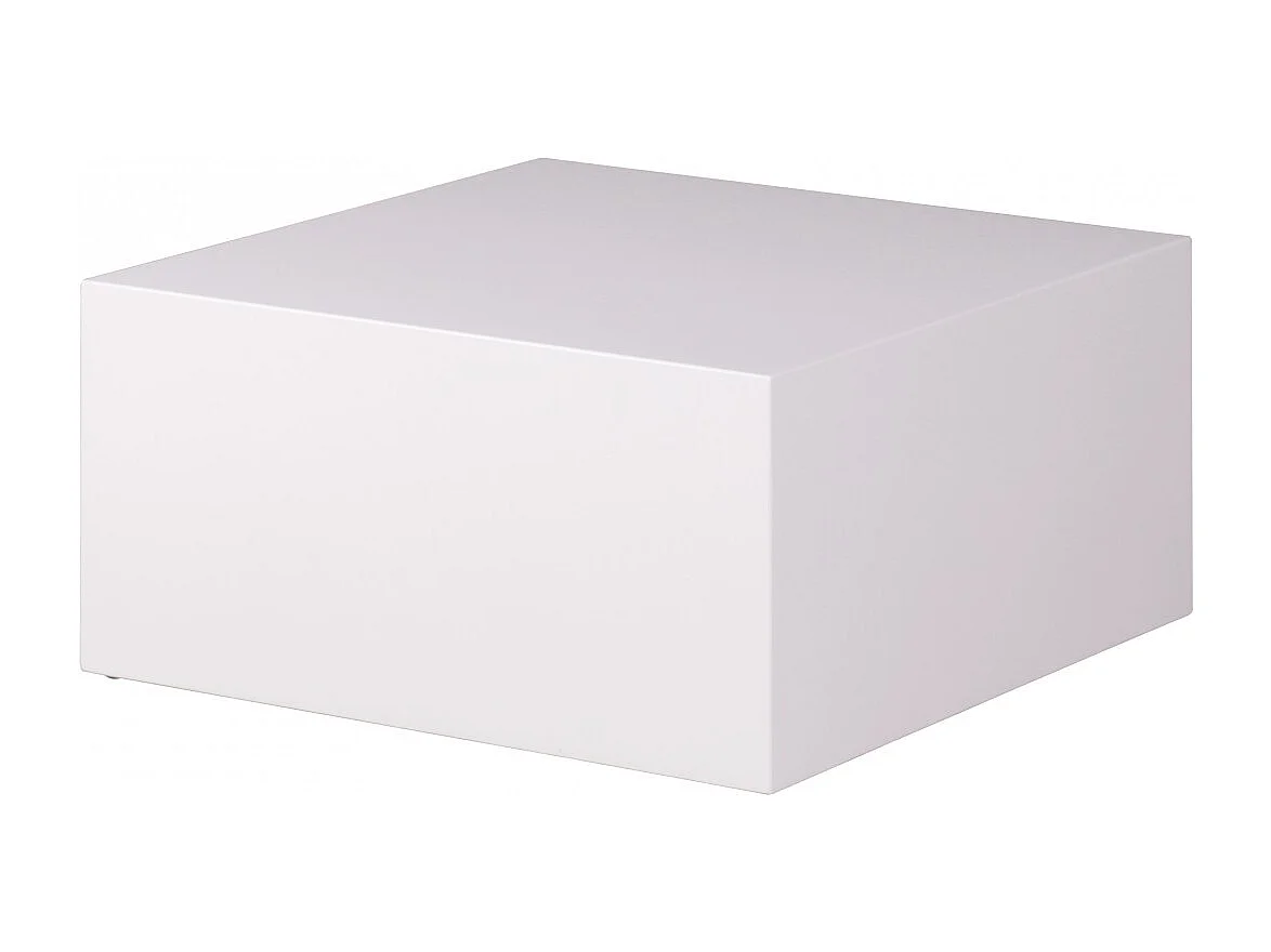 salontafel MONOBLOC 60 x 60 x 30 cm hoogglans MDF wit gelakt | Design woonkamertafel Cube vierkant | Lounge bijzettafel kubusvorm
