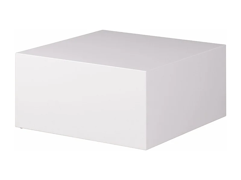 Table basse MONOBLOC 60 x 60 x 30 cm MDF laqué blanc haute brillance | Table de salon design Cube