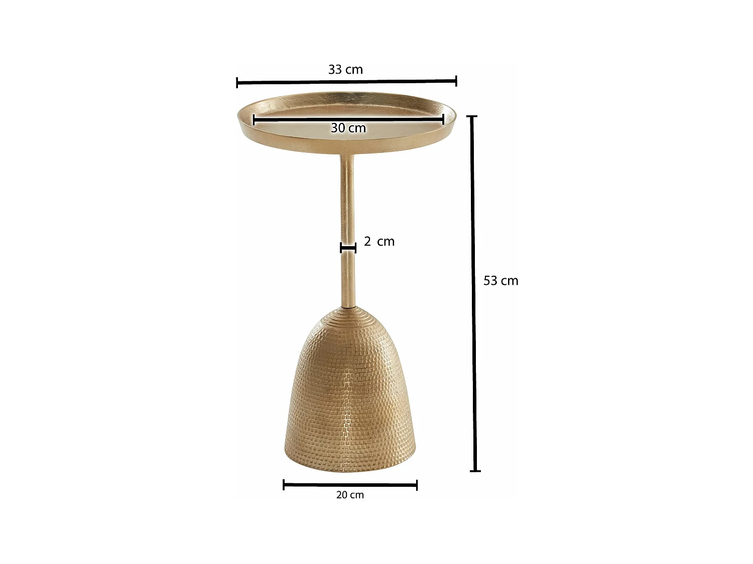 Table d'appoint Aluminium 33x33x53 cm Table de Salon Métal Or | Petite Table de Canapé Ronde Haute | Design Table Basse