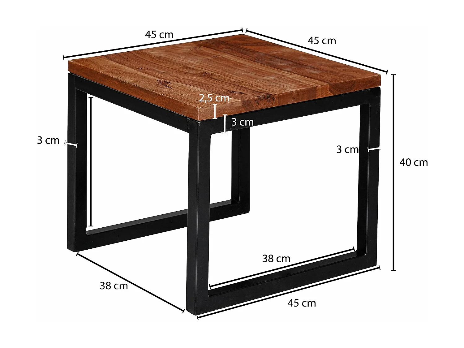 Sky Style Mardy Bijzettafel Vierkant
