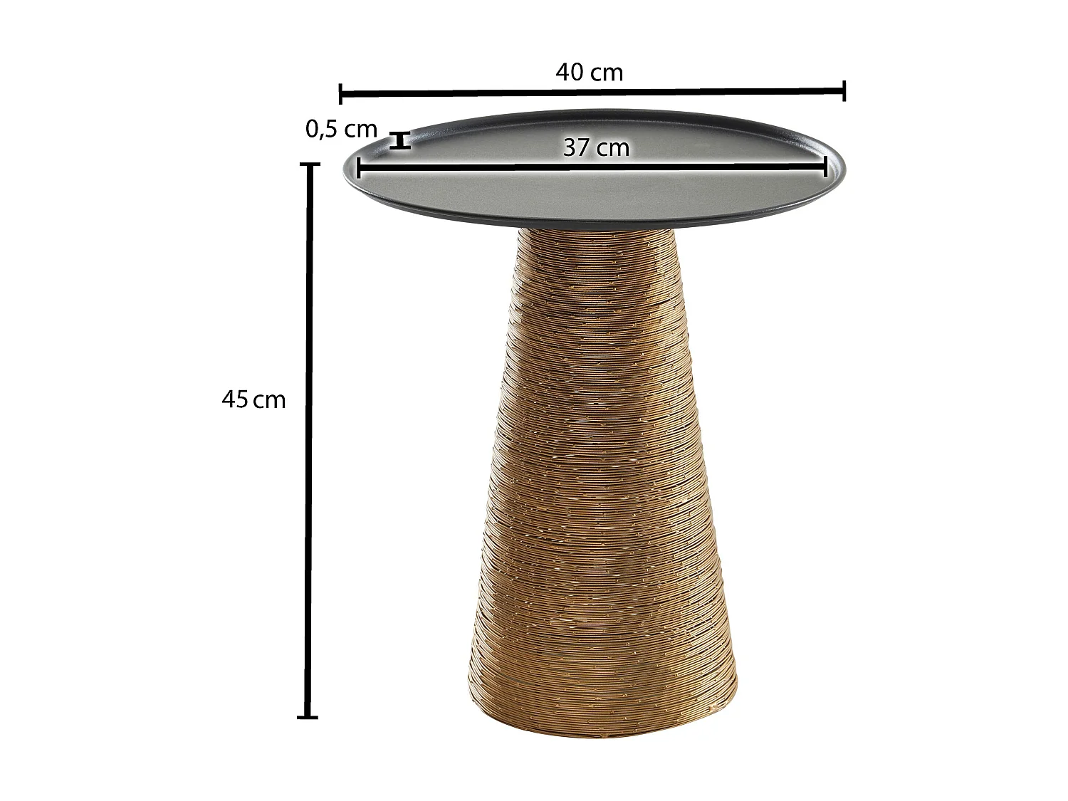 Table d'appoint Aluminium 40x40x45 cm Table de Salon Métal Or | Petite Table de Canapé Ronde Haute | Design Table Basse