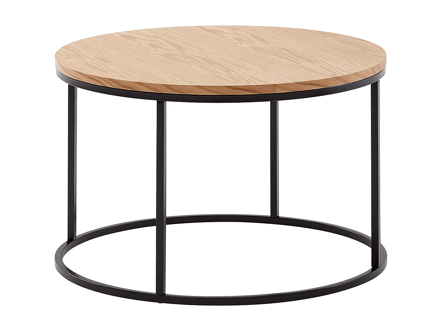 Tavolino 70x70x45 cm tavolino legno/metallo tavolo soggiorno rovere | Tavolino design moderno rotondo | Tavolino legno tavolo caffè | Tavolo soggiorno