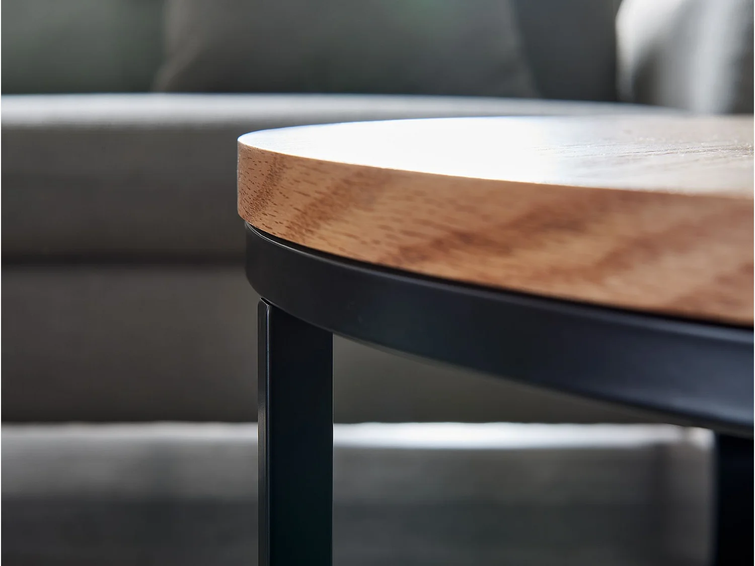 Tavolino 70x70x45 cm tavolino legno/metallo tavolo soggiorno rovere | Tavolino design moderno rotondo | Tavolino legno tavolo caffè | Tavolo soggiorno