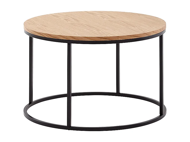 salontafel 70x70x45 cm salontafel hout / metaal woonkamertafel eiken | Design kamertafel modern rond | Houten tafel salontafel | Tafel woonkamer