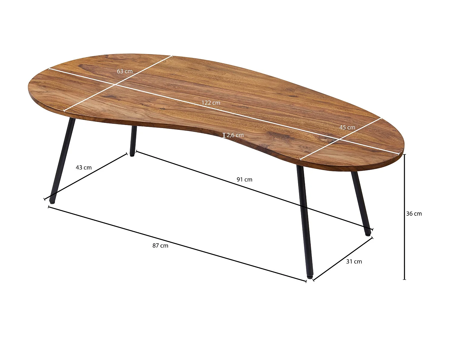 Mesa de centro industrial.