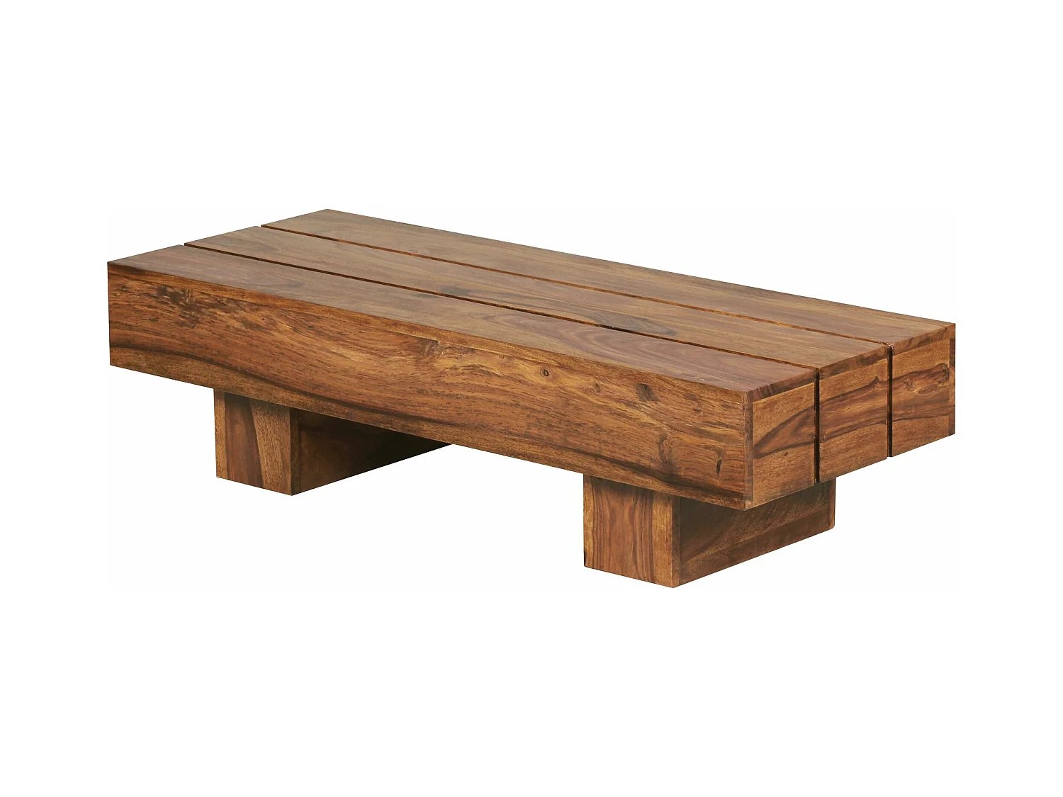 table basse LUCCA bois massif sheesham 120cm de large table de salon design marron foncé table d'appoint style maison de campagne
