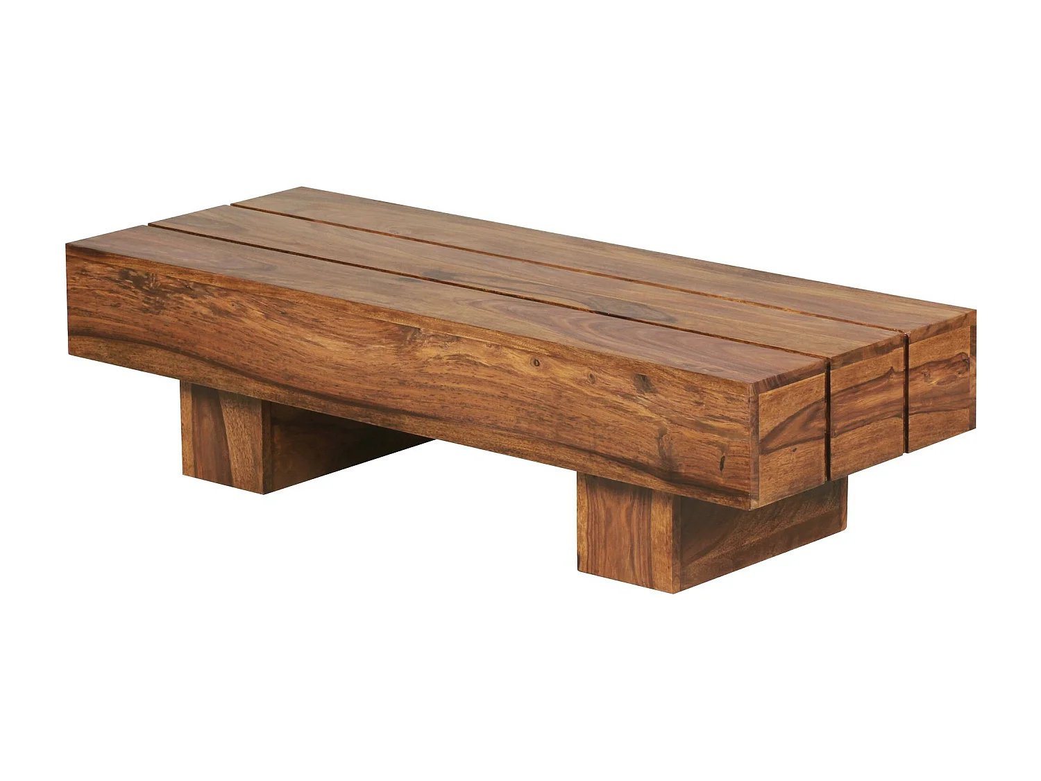 mesa de centro LUCCA madera maciza sheesham 120 cm de ancho mesa de salón de diseño mesa auxiliar estilo rústico marrón oscuro
