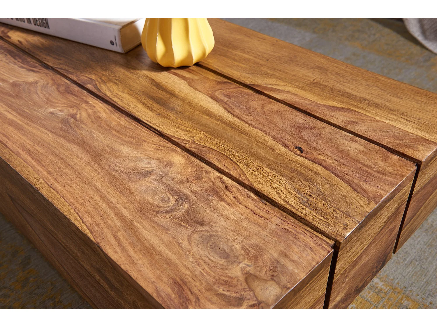 Couchtisch Massiv-Holz Sheesham 120cm breit Design