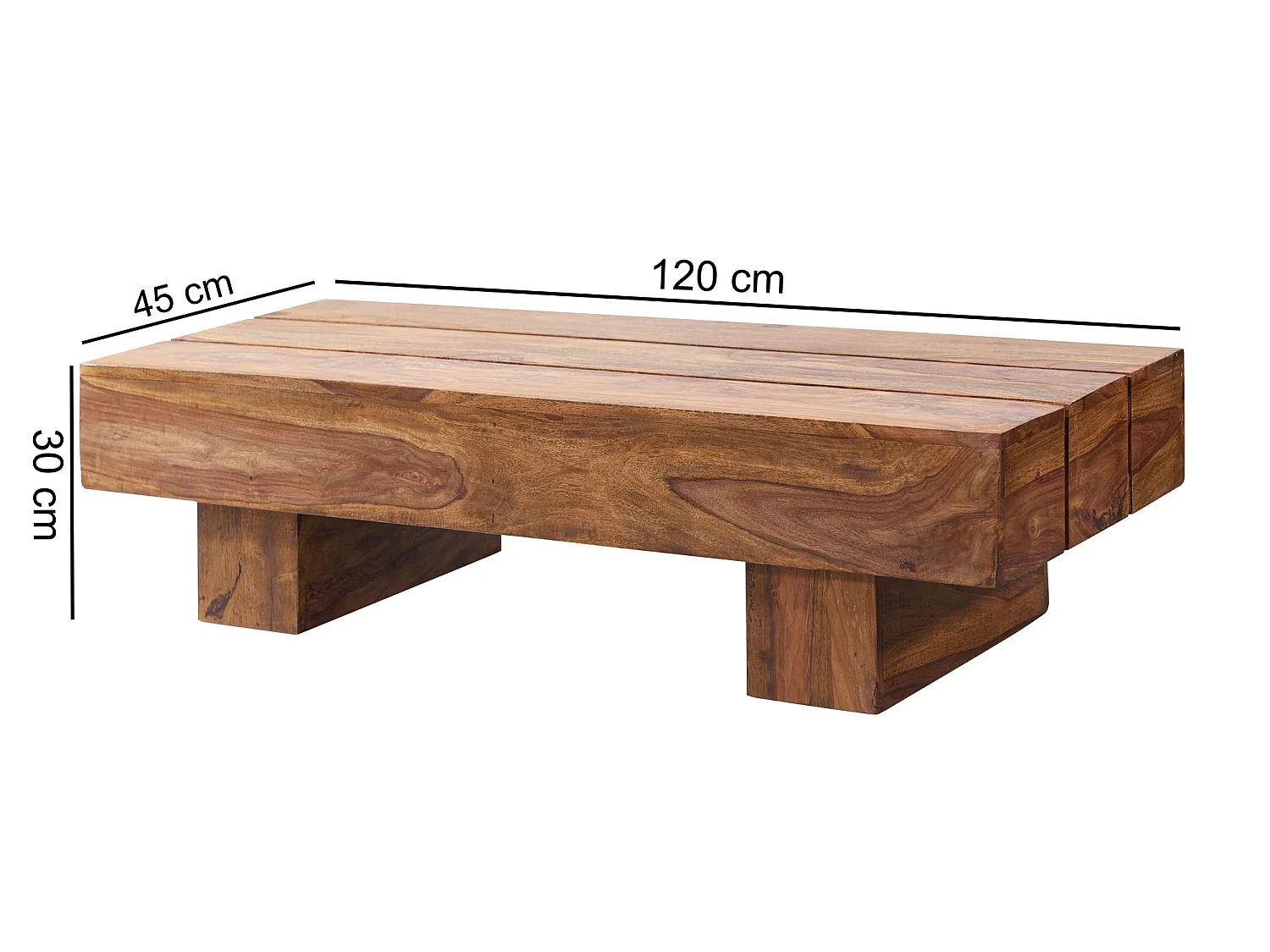 Couchtisch Massiv-Holz Sheesham 120cm breit Design
