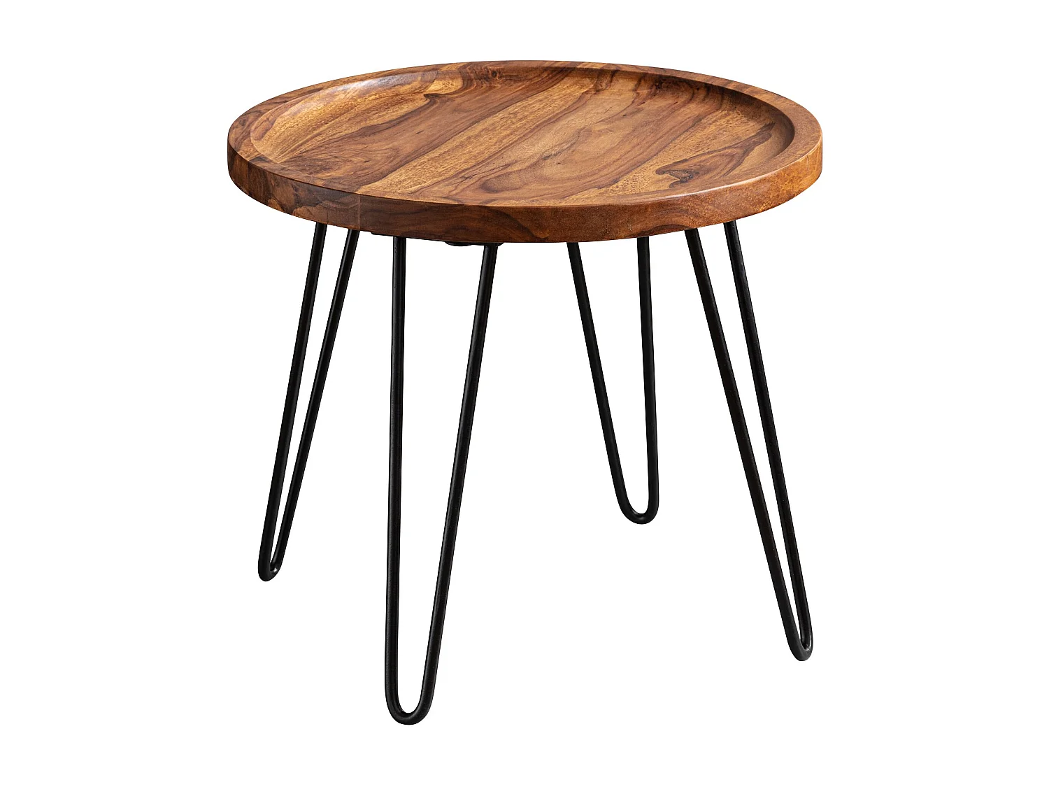 table basse  table de salon en bois massif 45x40x45 cm ronde | Table basse avec pieds en épingle à cheveux Table basse en bois et métal