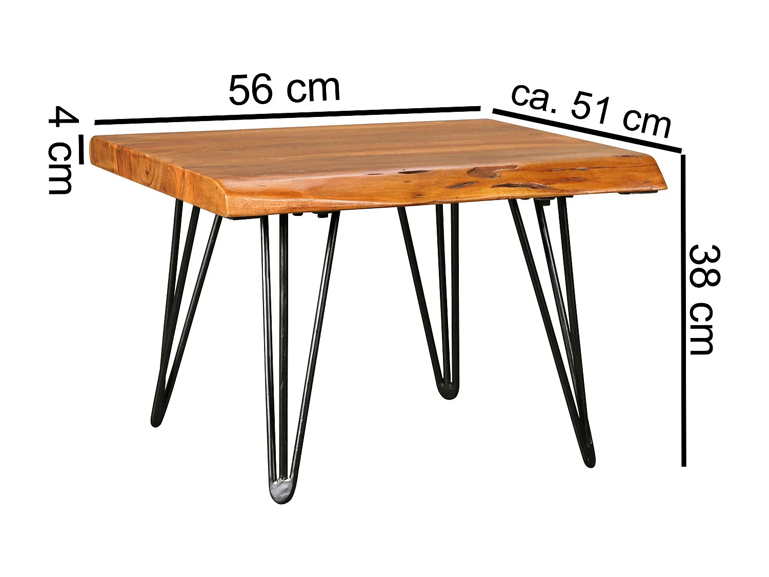 table basse design MAHILO table en bois massif avec 56x38x51 cm Wane | table en bois Sheesham avec
